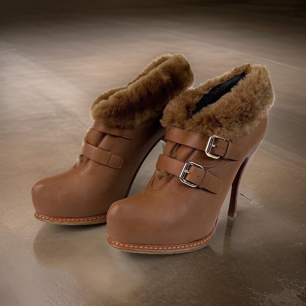 BALLIN - Leather and Fur Lined Booties - Size 38.5